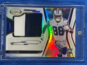 2020 Panini Certified Freshman Fabric Cee Dee Lamb Rookie Patch Auto Card #205 Numbered 149/249