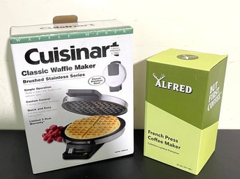 Cuisinart Waffle Maker And Alfred French Press Coffee Maker 20 Oz