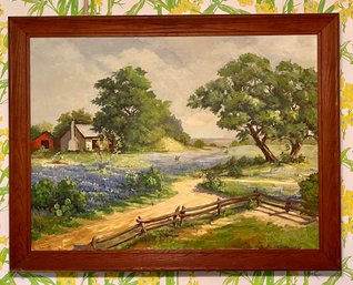 Large Vintage Landscape Oil Painting Signed Volkov