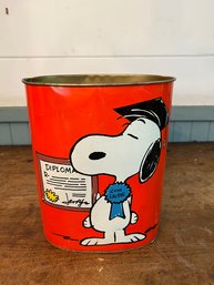 1969 Peanuts Themed Trash Can