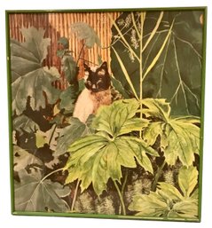 Gene Pelham Siamese Cat In The Garden Print