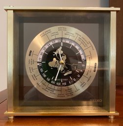 Vintage Seiko Quartz World Time Zone Clock