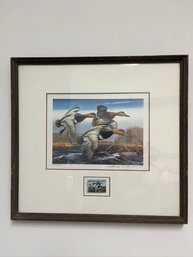 Limited Edition Signed Print Of Migratory Bird Hunting And Conservation Stamp, Redhead Ducks