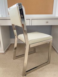 Modern White & Chrome Desk Chair