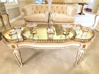 French Louis Style Mirrored Top Coffee Table