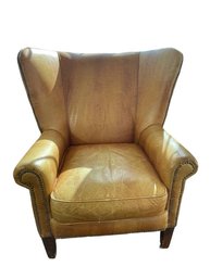 Leather Reptile Embossed Wing Back Chair