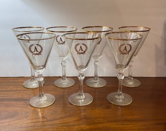 Seven Monogrammed Glasses