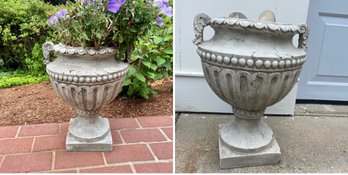 Pair Of Resin Urn Form Outdoor Planters