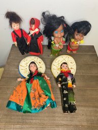 3 Pairs Of Vintage Dolls- Condition As Shown