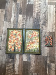 3 Floral Paintings