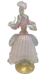 Mid Century Murano Glass Figurine Of 17th Century Woman