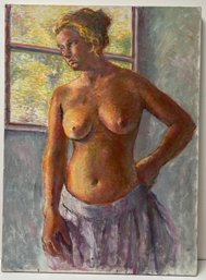 Vintage Oil On Canvas - Study Of A Nude Woman - 22x30 - Unframed - By Peckham - Undated