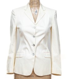 Piazza Sempione, Bergdorf Goodman Ivory Jacket And Pants Suit, Size 40 Italian