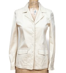 Piazza Sempione Tan Belted Jacket And Pants Suit, Size 40 Italian