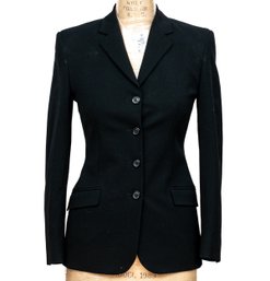 Piazza Siempone Bergdorf Goodman Black Wool Blazer, Size 38 (Italian Sizing)