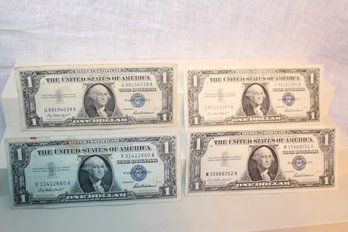 4 - $1 Silver Certificates - Nice Condition