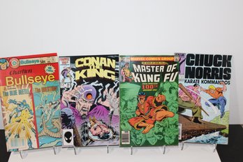 4 Comic Collectors Fun Group 1981-1987 - Blue Beetle - Conan - Chuck Norris - Master Of Kung Fu