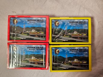 4 Vintage Decks Of Playing Cards From Indian Head Motel Resort In New Hampshire