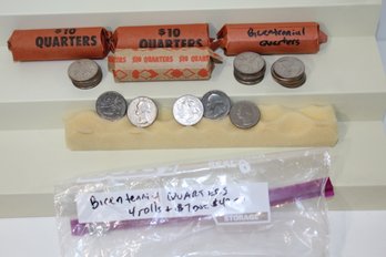 Bicentennial Quarters - 4 Full Rolls & $7 - Total Face $47