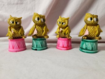4 Vintage Owl Pencil Sharpeners