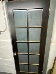 Vintage 10 Panel Glass And Wood Door With All  Hardware Included