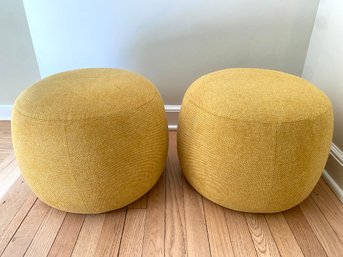 PAIR Adorable Yellow Ottomans