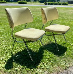 Pair Of MCM Era Brody Chicago Beige  Vinyl Dining Chair