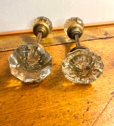 Pair Of Vintage Glass Handle Door Knobs