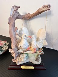 Capodimonte Flower Basket And Those Love Doves Are At It Again! Serie, Valentino, By Miriam Prezzi