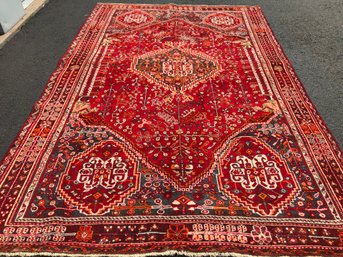 Qashghi ,Hand Knotted Persian Rug,7 Feet 7 Inch By 5 Feet