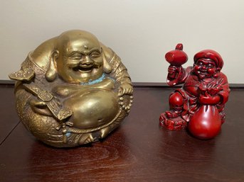 Heavy Brass Budda And Red Budda