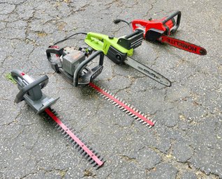 Lot Of Electric And Gas Lawn/Garden Tools - Chainsaws And Trimmers