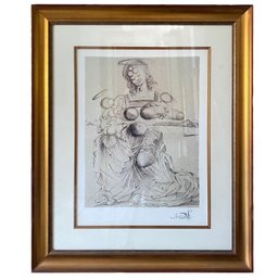 A Vintage Pencil Signed Lithograph, 'Disintegrating Mother And Child,' Salvador Dali (1904-1989)