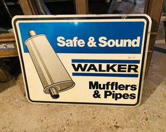 Walker Muffler And Pipes Double Sided Metal Sign