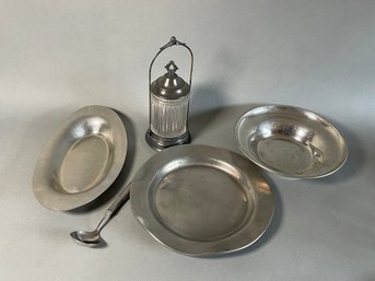A Pickle Castor & Collection Of Pewter Including Stief & Gorham
