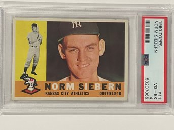 1960 Topps Norm Siebern Card #11     PSA 4