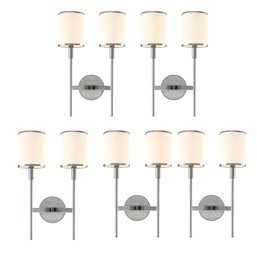 A Set Of 5 Hudson Valley Lighting Aberdeen Double Light Sconces With White Shades