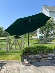 Sunbrella, Green Canvas Patio Umbrella, Hand Crank To Tilt,  Base Included