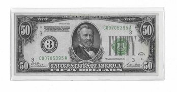 1928 $50 Federal Reserve Note Philadelphia PA  COO705395A