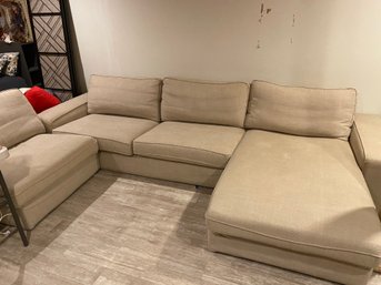 Beige Sectional Couch With Chsise