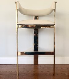 INTERLUDE HOME Darla Brass And Leather Counter Stool