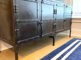 Restoration Hardware Industrial Style Metal Console Cabinet