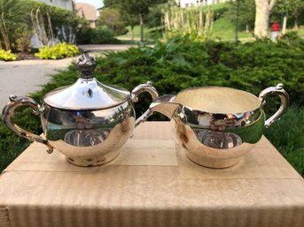 Silverplate Lot - Cream & Sugar Bowl And Platter