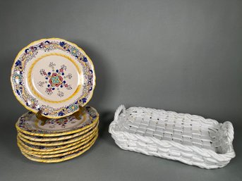 Deruta Made In Italy Plates & Ceramic Lattice Platter
