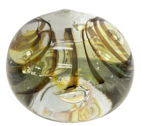 Signed Art Glass Paperweight By Peter Bramhall