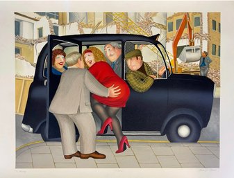 Beryl Cook (1928-2004) Taxi Serigraph Print Signed