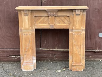 Vintage Carved Wooden Fireplace Mantel Surround