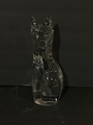 Heavy Glass Cat Figure