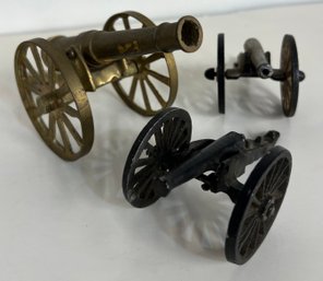 Lot Of 3 Miniature Cannon Replicas