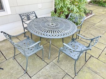 Finely Crafted Beka Casting Heavy Patinated Aluminum Patio Set Made In Canada